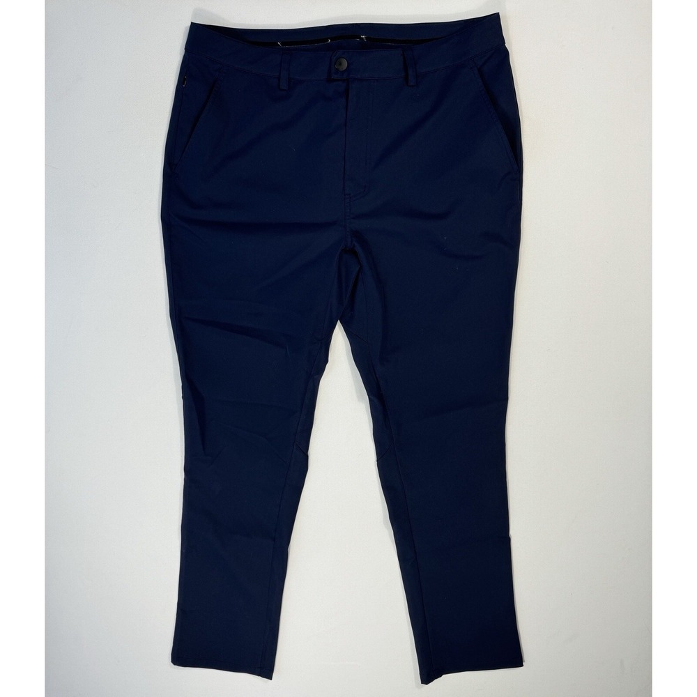 Myles Athletic Slim Fit Pants Mens 36x30 Navy Blue Performance Golf Active Chino
